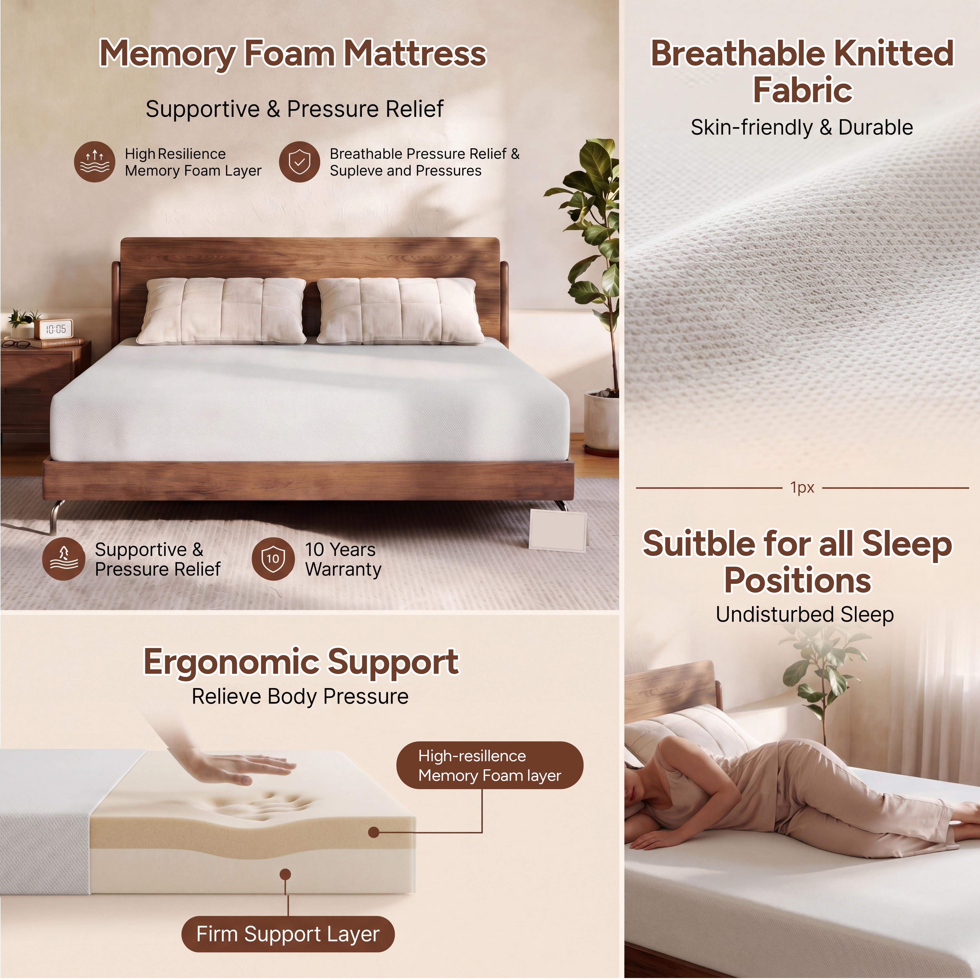 6Inch-Cooling Gel Memory Foam Mattress,queen size mattress Pressure Relief & MotionIsolation, Breathable Medium Firm Comfort,mattress topper(Twin size mattress,full size mattress, king szie mattress)