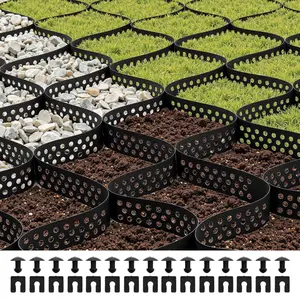 fathersdaygift VEVOR Gravel Grid, 2 Inch Depth, 32.81x 9.84 FT/ 10000x 3000 mm, 1880 LBS Per Sq ft Grass Ground Retainer, Permeable Geo Grids Driveway Stabilization, for Garden, Patio, Walkway, RV Parking Slopes