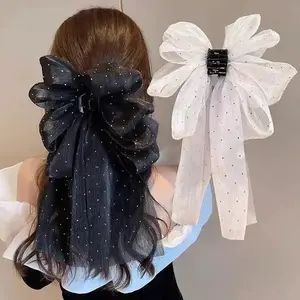 2 PCS Glitter Bow Hair Claw Clips for Women & Girls, Cute Coquette Hair Accessories, Non Slip Strong Hold Claw Clips for Thick or Thin Hair, Sparkly Fashion Hair Clips for Daily Wear, Party, Wedding