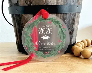 Class of 2026 Graduation Ornament, Graduation Gift, Graduation Keepsake, Personalized Christmas Ornament