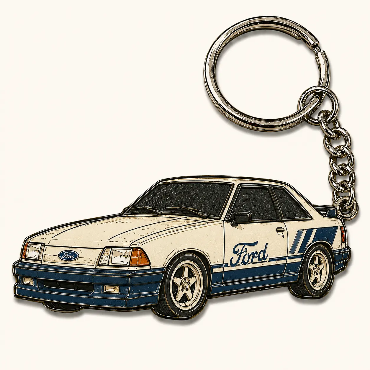 Ford Mustang Keychain, Classic Muscle Car Key Ring, Vintage Automotive Keychain, Retro Car Accessory, Car Lover Gift for Men, Collectible Key Ring, Cool Gift Idea