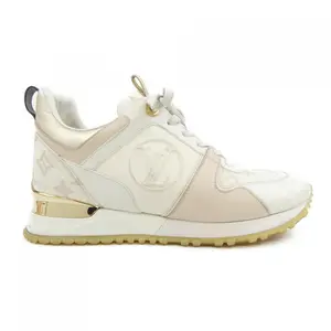 Pre-owned Louis Vuitton Denim Small Leather Goods Run Away Line Monogram Sneakers