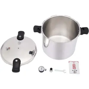 23 Quart Pressure Canner Cooker, 11psi Aluminum Pressure Cooker with Gauge Release Valve 22L Large Capacity Stainless Steel Pressure Canner for Family or Commercial Use Silicone Pots Cookware Lid Ceramic Detachable
