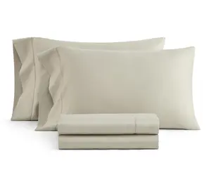 Martha Stewart Classic Elegance Gray Cotton Queen Sheet Set