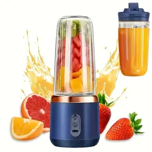 USB Rechargeable Juicer with 2 Cups, Cordless Portable Blender for Fresh Juice, Six-Blade Fast Juicing, Perfect Gift for Home & Travel