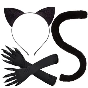 Cat Ears And Tail Glove - Black Costume Accessories For Women