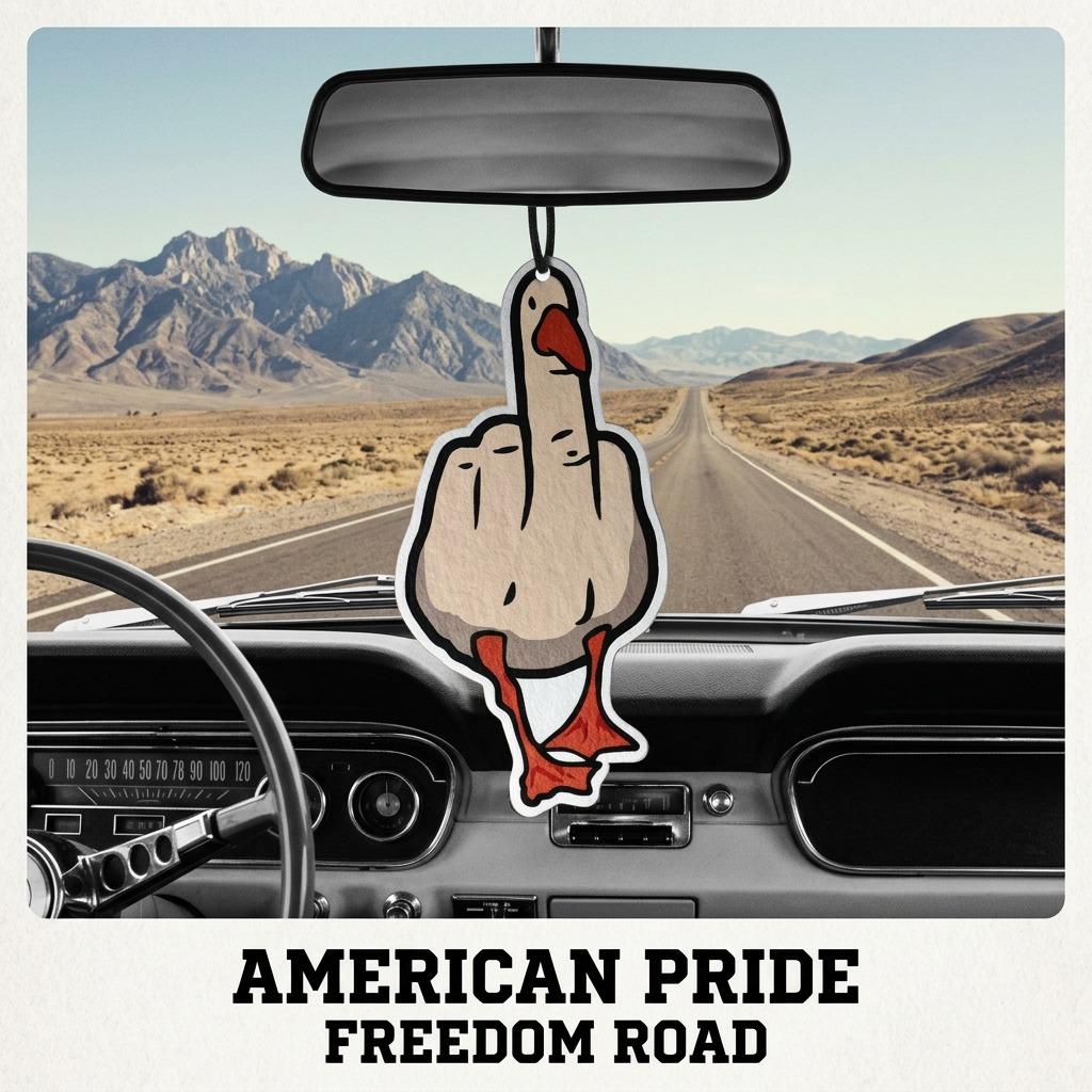 "No Chill" Duck Car Air Freshener Funny Middle Finger Decor Long Lasting French Vanilla Royal Ebony American Pride
