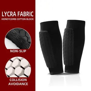 1 Pair / Single Football Shin Guard Socks with Honeycomb Foam Pads,Calf Compression Sleeve,Breathable Soccer Leg Protector, Leg Supporter Sports Equipment