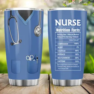 Nurse Appreciation Cup 20oz - Nurse Appreciation Metal Travel Cup with Nutrient Fit Design - Perfect for Graduation Ceremonies, Nurses Week, CNA, RN, ER, ICU, LPN, CCU, EMT - Seasonal Gifts (No Electricity) Stainless Steel cecily bauchmann water bottles