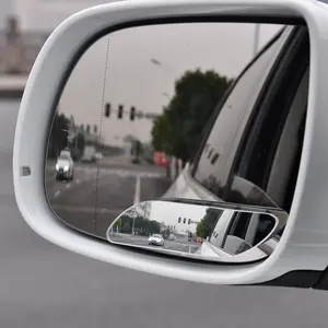 Blind Spot Mirror, HD Glass Frameless Convex Lens Rearview Mirror Wide Angle Adjustable Stick-on Mirror For All Vehicles Car Exterior Accessories