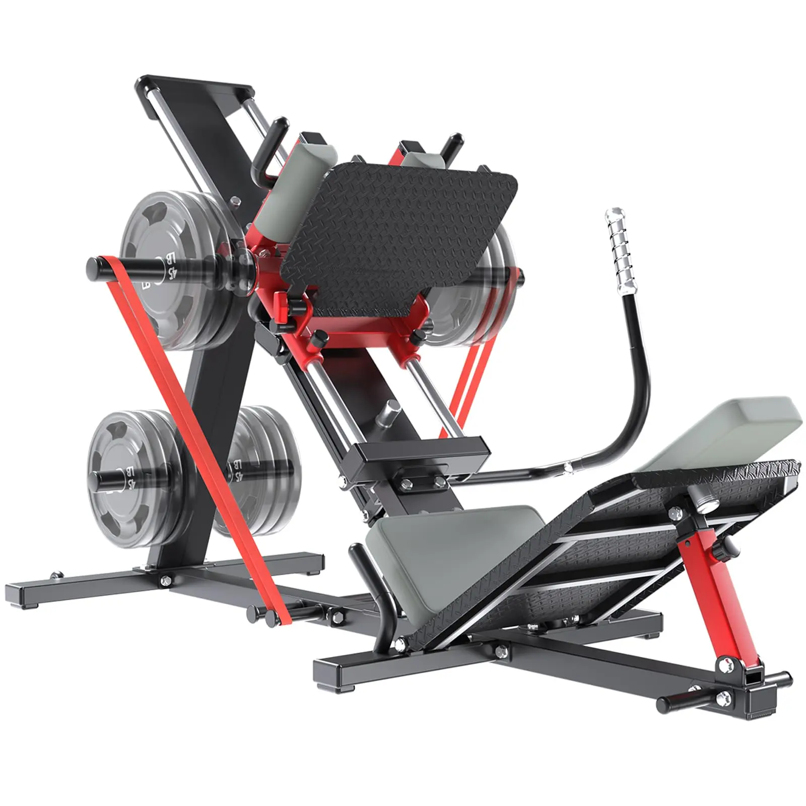 [3 package shipping] YODOLLA Hack Squat Leg Press Machine for Home Gym, 2 in 1 Adjustable Leg Exercise Workout Machine with Linear Bearing, Lower Body Workout Equipment with Weight Storage for Home