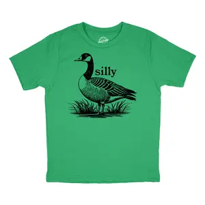 Youth Funny T Shirts Silly Goose Sarcastic Animal Graphic Novelty Tee for Kids Funny T Shirts Funny Animal Short Sleeve Novelty Tees for Kids Green -