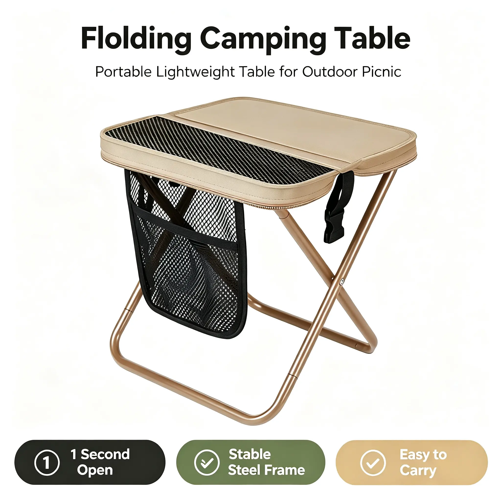 Ultra Light Portable Folding Camping Chair with Shoulder Strap - 1.5 lbs, 400lb Max Load, 2 Side Velcro Storage Pockets - Top Gift Set for Camping, Hiking, Back To School Haul 