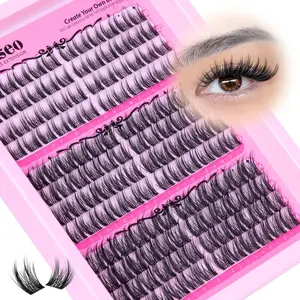 Natural Fluttering Eyelash Clusters, Volume Lash Clusters, Anime Lashes, C Curl Individual Lash Extensions, DIY Home Application, 144 Pieces, 10-14mm, False Lash Extension, False Eyelashes Extensions