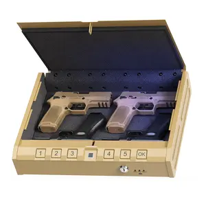 Large Biometric Safe - Fingerprint Access, Three Unlock Methods, Emergency Power Supply, Secure Storage for Home, Nightstand, and Vehicle Use