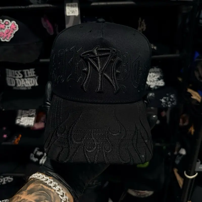 Total Black Fire Baseball Cap, Unisex Fit, Adjustable Strap, Stylish Look for Daily & Casual Wear