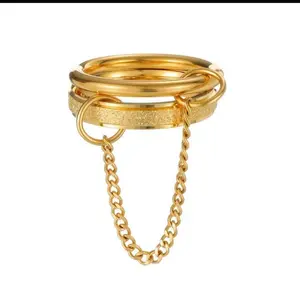 The Audace| 18K Gold Chain Ring|Bold 18K Gold Chain Ring for Women | Waterproof Stainless Steel