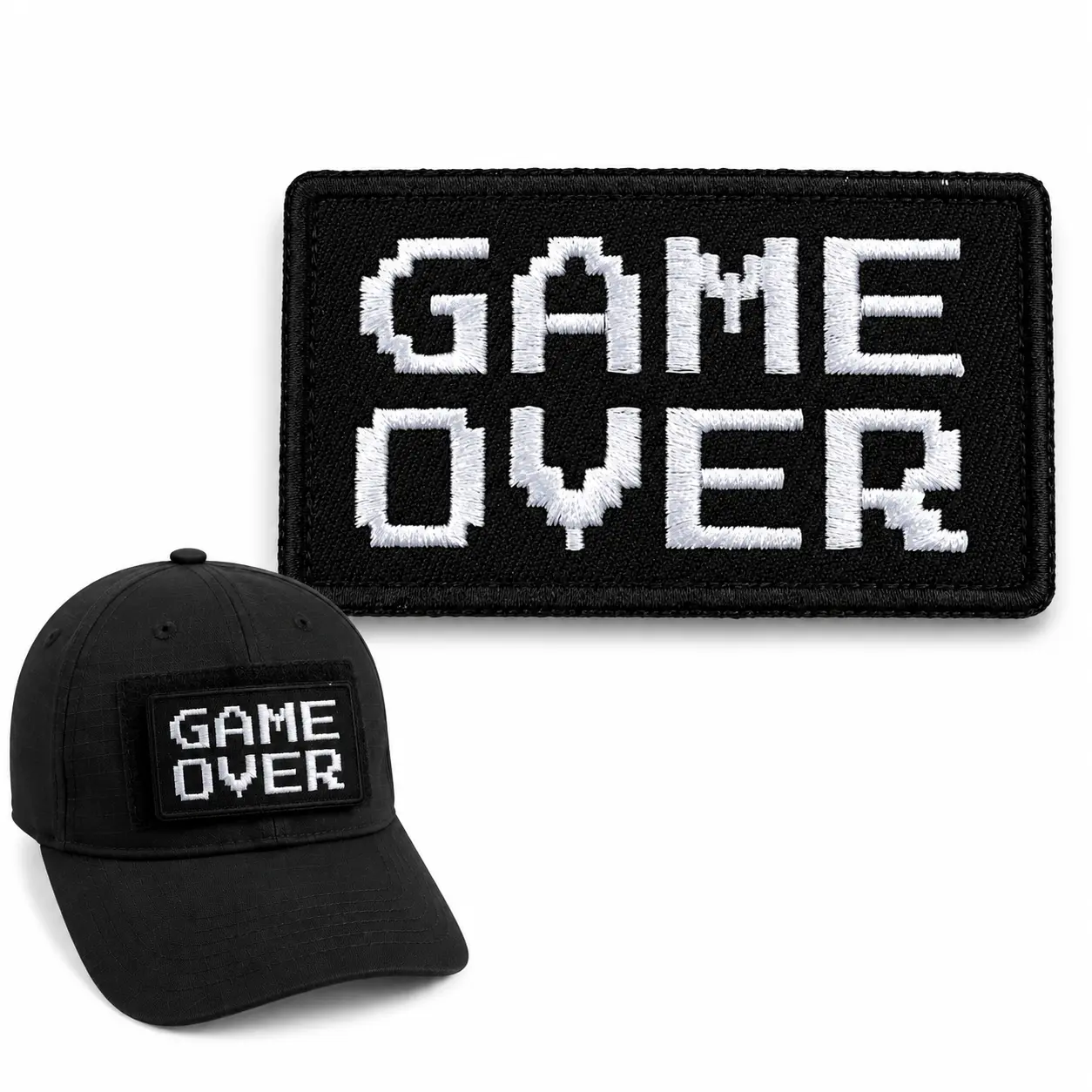 Game Over Embroidered Patch with Hook and Loop Backing, Funny Gamer Morale Patch, No Sew Fabric Patch for Backpacks Jackets Vests Hats and Bags