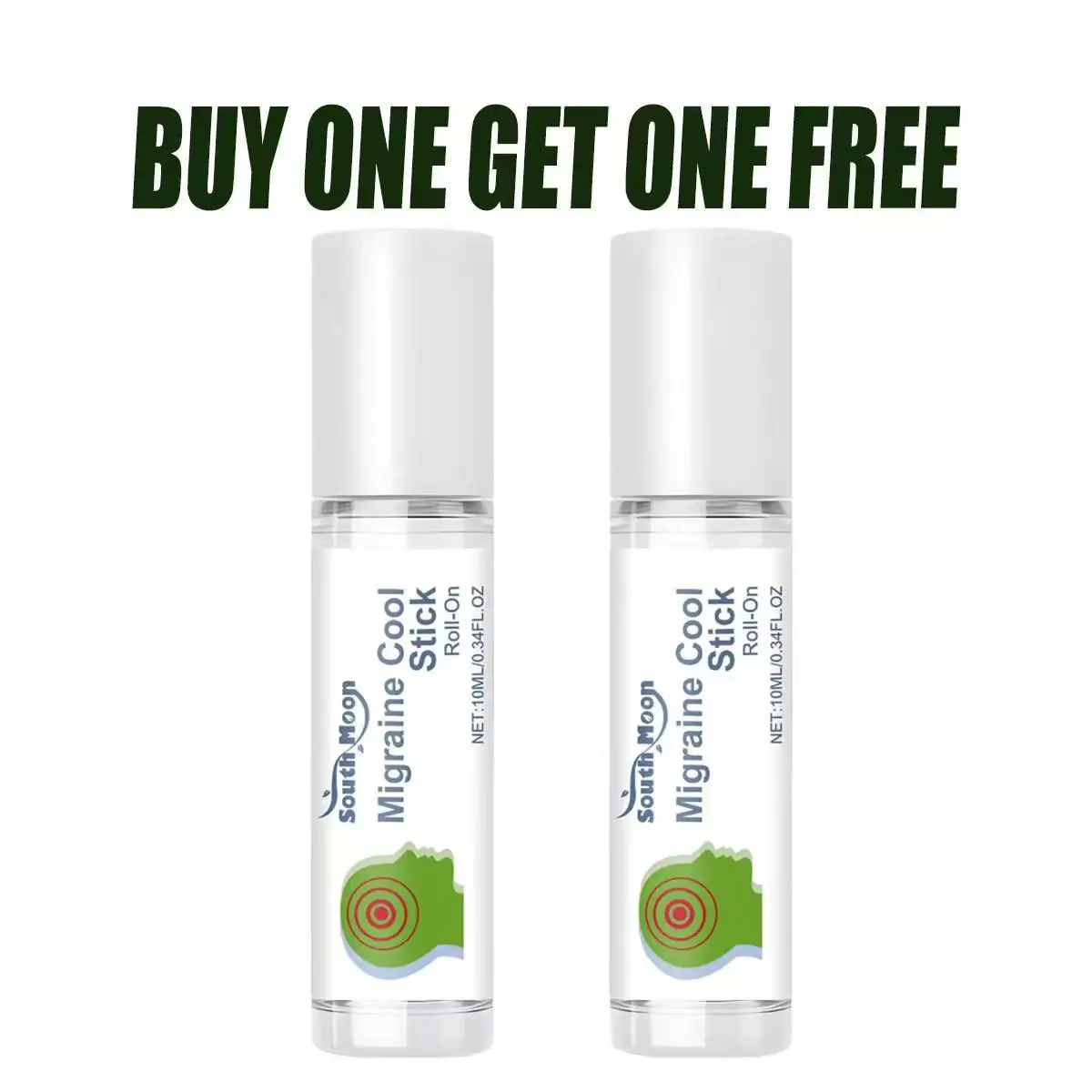 【Buy 1 Get 1 Free】Migraine Stick Rollon - Fast Cooling Comfort for Your Head. Aromatherapy with Peppermint & Other Essential Oils.