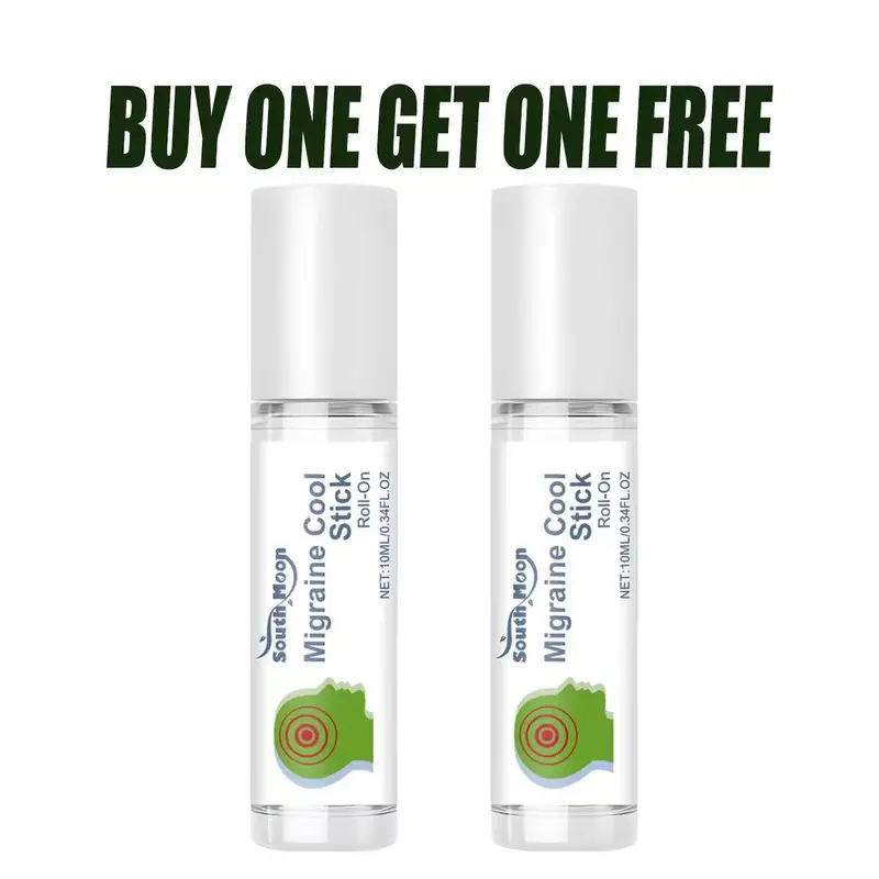 【Buy 1 Get 1 Free】Migraine Stick Rollon - Fast Cooling Comfort for Your Head. Aromatherapy with Peppermint & Other Essential Oils.