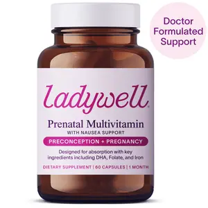 Ladywell Prenatal Multivitamin Capsules for Pregnancy & Baby's Development with Methylated Folate Choline Iron Vitamin D & Key Nutrients