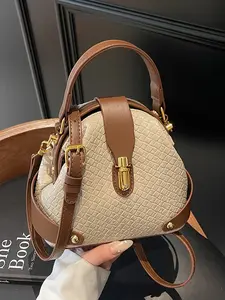 Fashionable Niche Design Color-blocked Triangle Women's Shoulder Bag, Versatile Crossbody Bag, Suitable for Women, Girls, Working People, for Going Out, Shopping, Gatherings