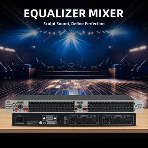Graphic Equalizer 15-Band Stereo EQ for Home Audio, Dual Channel Professional DJ Equalizer, Noise Reduction 1U Rack Mount (EQ-215S)