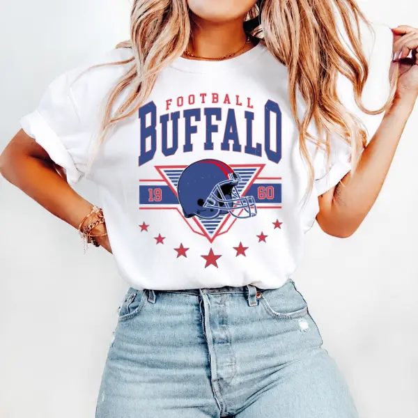 Vintage 90s Buffalo Football Vintage Tee, Buffalo Bill Crewneck T-Shirt