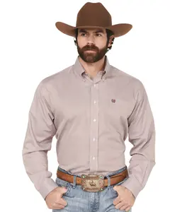 Cinch Men's Striped Print Tencel Long Sleeve Button-Down Western Shirt - Mtw1105924