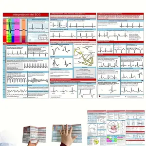 ECG Pocket Guide, Compact & Portable Reference Card,Double-Sided ECG Rhythm Interpretation Reference Card, Suitable For Nurses And Emergency Medicine Students, Portable Memo Card For Quick Learning Of Clinical Practice, Excellent Learning Card For ECG Int