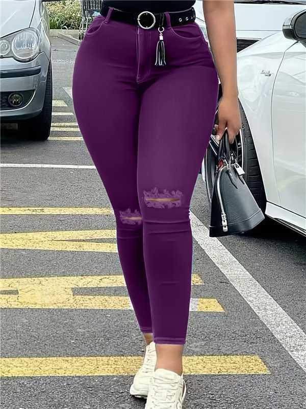 JUNBAOSS Women's Classic Mid Waisted Skinny Stretch Butt Lifting Jeans Women Totally Shaping Distressed Ripped Jeans Slim Fit Denim Pants