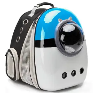 Expandable Cat Carrier Backpack, Backpack for Cats Kitten Small Puppy, Airline Approved Cat Bubble Backpack, Space Capsule Astronaut Carrier (Blue, Front Extension)