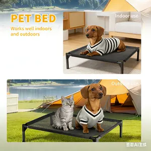 Elevated Pet Bed for Dogs & Cats | Breathable Mesh & Oxford Fabric | Washable Raised Dog Bed | Indoor & Outdoor Pet Cot