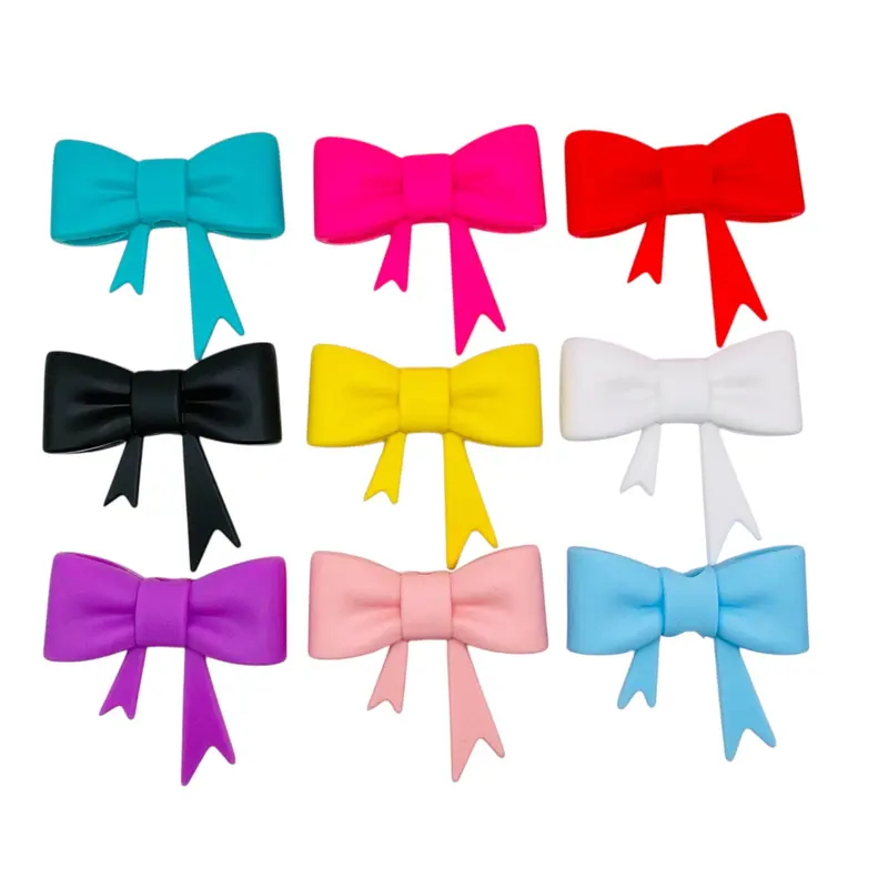 Colorful Silicone Bow Beads Soft Cute Bows for Bracelets, Keychains, Phone Charms & DIY Crafts