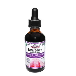 Aztlan Black Elderberry Tincture 2oz Edible Supplement Healthcare Immune & Lung Support US Based Antioxidants for Respiratory Health