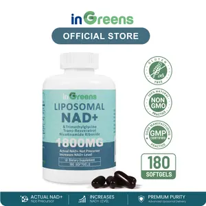 inGreens 1 Cup 180 Softgels NAD+ Supplement 1800 mg with Nicotinamide Riboside 200mg, Trans Resveratrol 200mg, Trimethylglycine 200mg，Boost NAD+, Cellular Energy and DNA Repair Vitamin Edible Dietary Healthcare Fitness