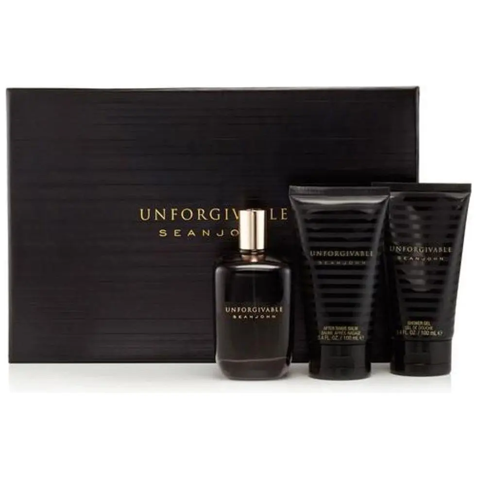 Sean John Unforgivable Mediterranean 3-Piece Gift Set for Men, Citrus Aerosol Fragrance with Rum & Grapefruit Notes, 4.2 oz, Men's Cologne, 4.2 Fl Oz, Juniper, 4.2Oz