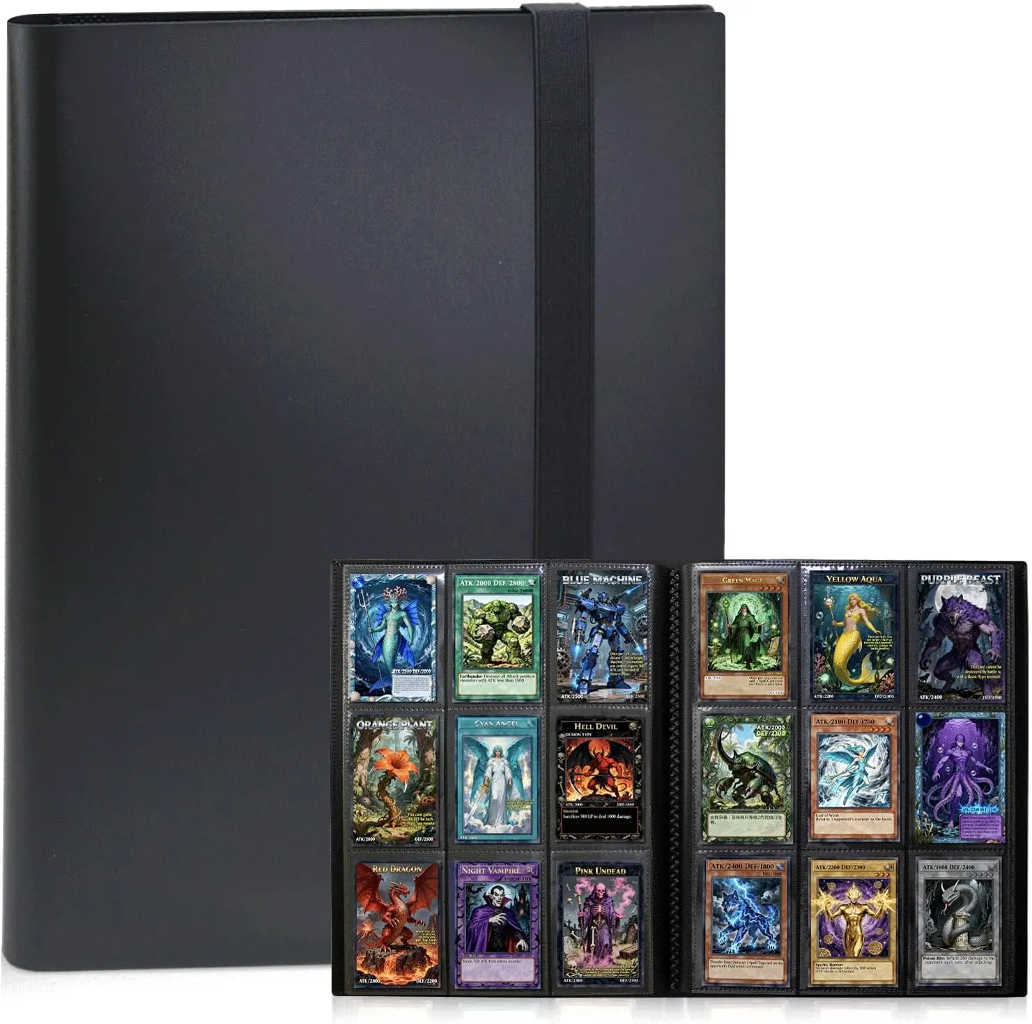 Trading Card Binder 9 Pocket, 360 Card Waterproof Folder with Side Loading Sleeves, Sturdy Card Collection Album for MTG, TCG, Game Cards & Sports Cards collector toploader holder