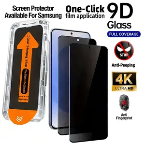 Privacy Screen Protectors with Installation Kit Featuring Auto-Alignment, Designed for samsung for galaxy S24, Tempered Glass Protectors Offer 9H+ Hardness, Full Coverage, Military-Grade Shatterproof Protection shockproof