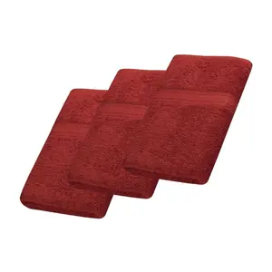 3 Extra Large Cotton Bath Towels For Bathroom Absorbent Shower Towel RED