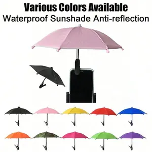 Mini Phone Sunshade Umbrella with Adjustable Suction Cup Stand, Outdoor Use for Smartphone Kindle iPad Navigation, Travel Essential
