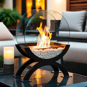 Luxury Desktop Alcohol Fireplace, Portable Indoor Heating Device, Artistic Design, Suitable for Living Room, Study, Bedroom, Heats and Decorates