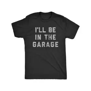 Women's Soft Short-Sleeve Car-Themed Distressed Retro Print Casual "I'll Be in the Garage" Vintage Tee Top summerwins,summerwins