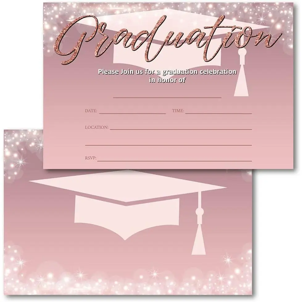 20 Cards with Envelopes, graduation party invitations 2025, 2025 College, High School, University Grad Celebration.(007)