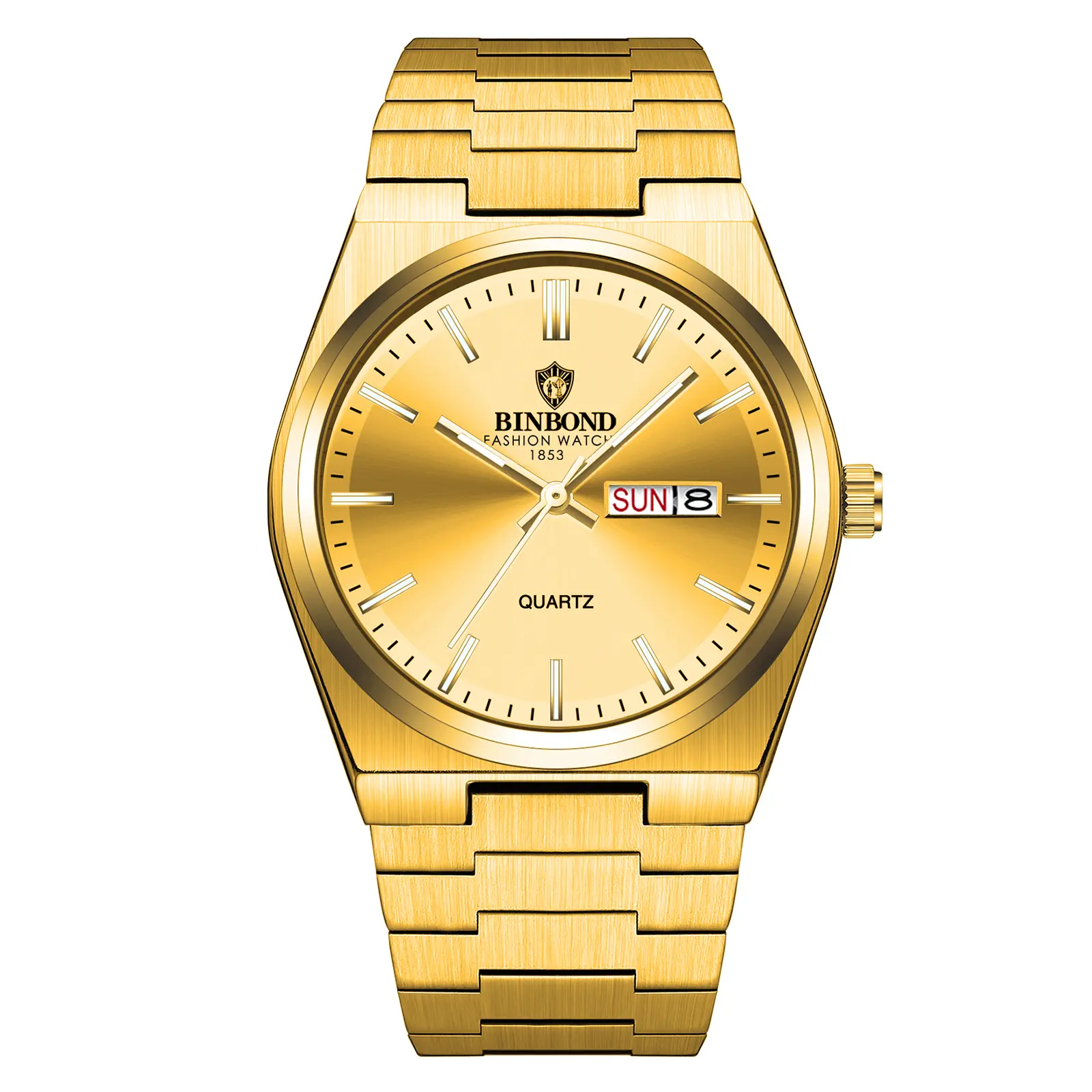 OIDEA Men's Business Casual Stainless Steel Watch - Gold, Waterproof Quartz Analog, Luminous Hands, Day/Date Show, Adjustable Solid Band Fashion Wristwatch for Men summerwins