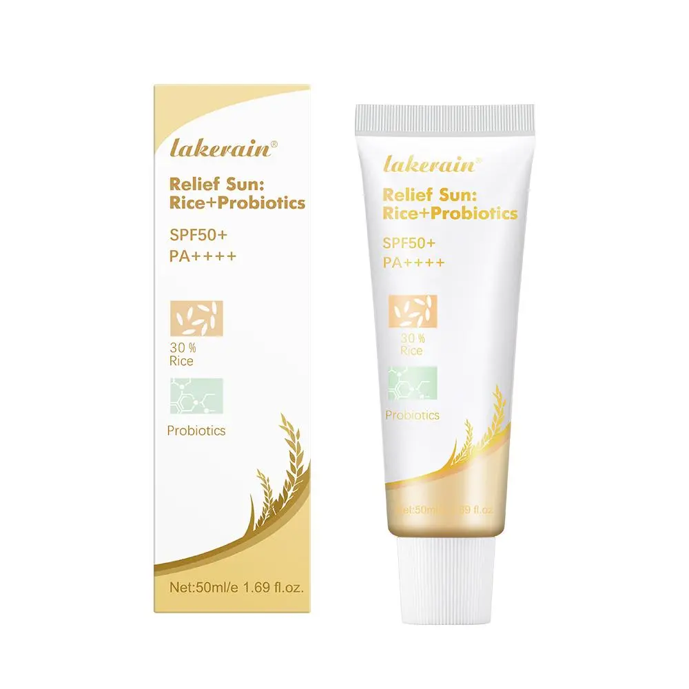 Rice Probiotics Sun Ray Protection Cream, Moisturizing Sun Light Blocker, Strong Ultraviolet Light Isolation Crfeam for Women & Men All Skin Types