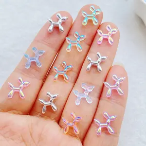 60 Colorful Cartoon Mini Balloon Dog Resin Figurines, Charming, Sweet, and Versatile Crystal Jewelry - Perfect for Nail Art, Scrapbook Making, DIY Scrapbook Projects, Wedding Decorations, and Nail Craft Accessories, Nail Art Design