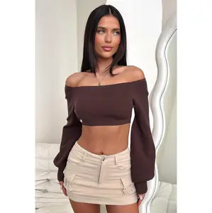 Tuesday Cropped Knit - Brown