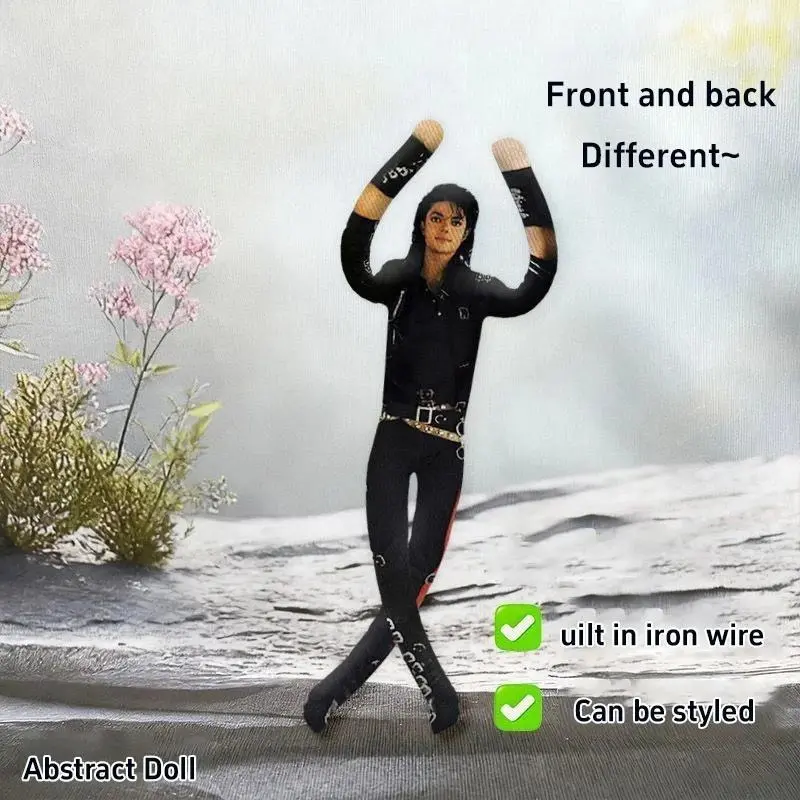 New Style Michael Jackson Cosplay Prop Doll Plush Stuffed Figure Dolls Room Decoration Abstract Joint Mobility Props Gift