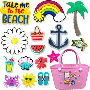 Charms for Bogg Bag Accessories,15pcs Large and Small Hawaii Charms for Simply Southern All Size Beach Tote Bag DIY Decoration for Girls Women